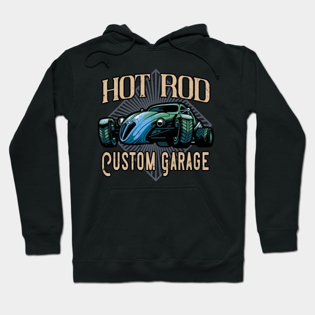 Hot Rod Custom Garage Hoodie by Foxxy Merch
